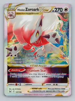Hisuian Zoroark VSTAR 147/196 Ultra Rare SWSH11: Lost Origin NM Pokemon - Image 1