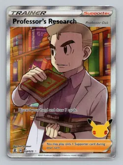 Professor's Research (Full Art) 024/025 Ultra Rare Celebrations NM Pokemon - Image 1