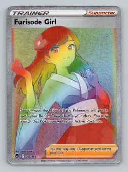 Furisode Girl (Secret) 205/195 Secret Rare SWSH12: Silver Tempest NM Pokemon - Image 1