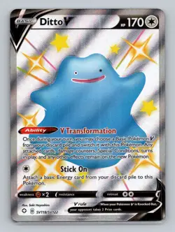 Ditto V SV118/SV122 Shiny Holo Rare Shining Fates: Shiny Vault NM Pokemon - Image 1