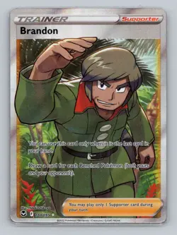 Brandon (Full Art) 188/195 Ultra Rare SWSH12: Silver Tempest NM Pokemon - Image 1
