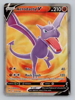 Aerodactyl V (Full Art) 179/196 Ultra Rare SWSH11: Lost Origin NM Pokemon - Image 1