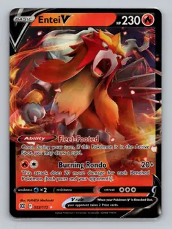 Entei V 022/172 Ultra Rare SWSH09: Brilliant Stars NM Pokemon - Image 1