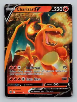 Charizard V 017/172 Ultra Rare SWSH09: Brilliant Stars NM Pokemon - Image 1