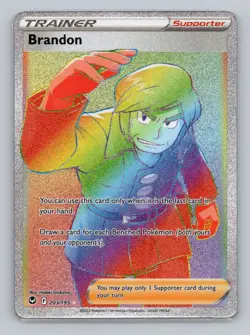 Brandon (Secret) 203/195 Secret Rare SWSH12: Silver Tempest NM Pokemon - Image 1