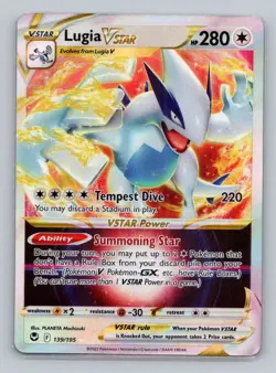 Lugia VSTAR 139/195 Ultra Rare SWSH12: Silver Tempest NM Pokemon - Image 1