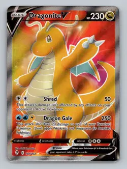 Dragonite V (Full Art) 191/203 Ultra Rare SWSH07: Evolving Skies NM Pokemon - Image 1