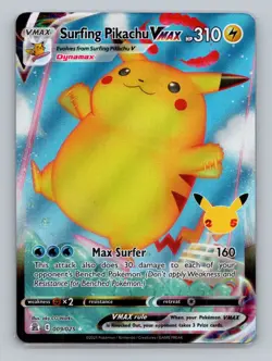 Surfing Pikachu VMAX 009/025 Ultra Rare Celebrations NM Pokemon - Image 1