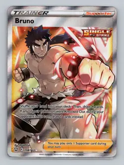 Bruno (Full Art) 158/163 Ultra Rare SWSH05: Battle Styles NM Pokemon - Image 1