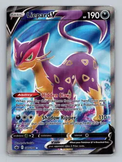 Liepard V (Full Art) 180/198 Ultra Rare SWSH06: Chilling Reign NM Pokemon - Image 1