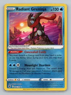 Radiant Greninja 046/189 Radiant Rare SWSH10: Astral Radiance NM Pokemon - Image 1
