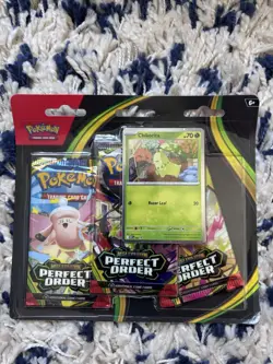 Pokemon TCG Perfect Order 3 Pack Blister Chikorita BRAND NEW FACTORY SEALED RARE - Image 1