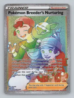 Pokemon Breeder's Nurturing Secret 195/189 Secret Rare SWSH03: Darkness Ablaze - Image 1