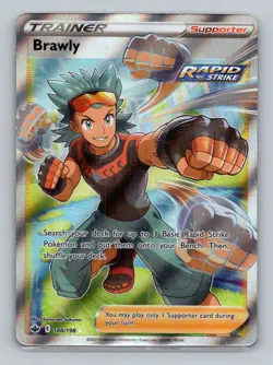 Brawly (Full Art) 188/198 Ultra Rare SWSH06: Chilling Reign NM Pokemon - Image 1