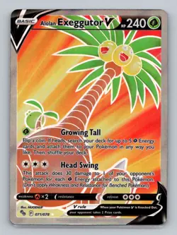 Alolan Exeggutor V (Full Art) 071/078 Ultra Rare Pokemon GO NM Pokemon - Image 1