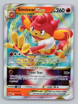 Simisear VSTAR 023/159 Ultra Rare Crown Zenith NM Pokemon - Image 1