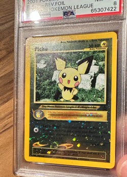 Pokemon Black Star Promo Pichu Reverse Holo N/M PSA8 PSA # 65307422 - Image 3