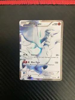 Pokemon Reshiram 113/114 Ultra Rare Full Art Holo Black & White Dragon LP - Image 1