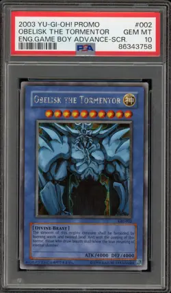 Yu-Gi-Oh! Obelisk The Tormentor Game Boy ADV Secret Rare Promo GBI-002 PSA 10 - Image 1