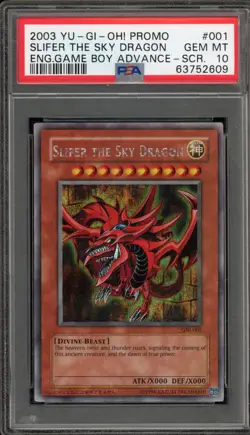 Yu-Gi-Oh! Slifer The Sky Dragon Game Boy ADV Secret Rare Promo GBI-001 PSA 10 - Image 1