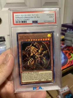 2021 YU-GI-OH! KING'S COURT KICO-EN065 THE WINGED DRAGON RA ULTRA PSA 9 1st ED - Image 3