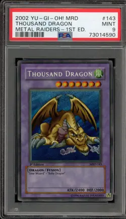 Yu-Gi-Oh! Thousand Dragon Metal Raiders 1st Edition Secret Rare MRD-143 PSA 9 - Image 1