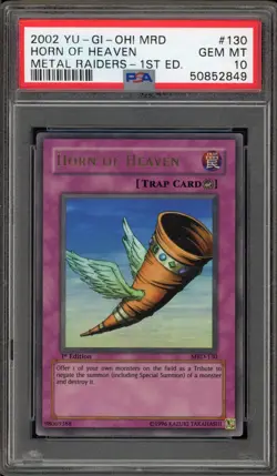 Yu-Gi-Oh! Horn of Heaven Metal Raiders 1st Edition Ultra Rare MRD-130 PSA 10 - Image 1