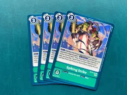 Spiking Strike BT12-105 Playset Across Time Digimon Card Game x4 - Image 1