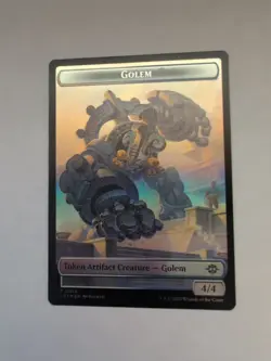 MTG Golem Treasure Double Sided FOIL Lost Caverns of Ixalan (LCI) Token Magic - Image 1