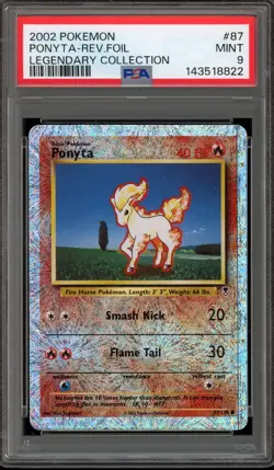 Pokemon Ponyta Legendary Coll. Reverse Holo #87 PSA 9 Mint - Image 1