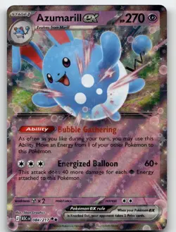 AZUMARILL EX 084/217 DOUBLE RARE ME: ASCENDED HEROES POKEMON NEAR MINT - Image 1