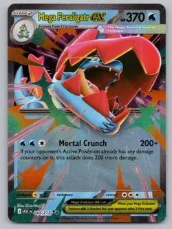 Mega Feraligatr ex 043/217 Double Rare ME: Ascended Heroes Pokemon Near Mint - Image 1