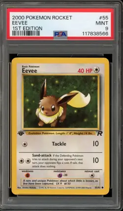 Pokemon Eevee Team Rocket 1st Edition #55 PSA 9 Mint - Image 1