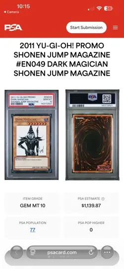 SUPER RARE 2011 YU-GI-OH! PROMO Dark Magician #EN049 PSA GM MT 10 OBO - Image 3