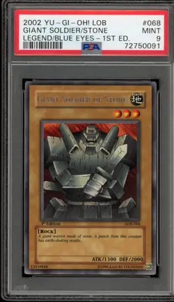 Yu-Gi-Oh! Giant Soldier of Stone Legend of Blue Eyes 1st Edition LOB-068 PSA 9 - Image 1