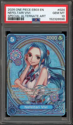 One Piece CCG Nefeltari Vivi Special Alternate Art EB03-024 PSA 10 Gem Mint - Image 1