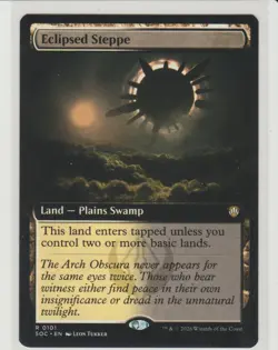 Eclipsed Steppe - Extended Art Rare MtG Card SOC 101 Commander - Image 1