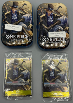 2 One Piece Card Game Tin Pack Set Vol 2 Sabo Promo Sealed New Authentic Lot - Image 1