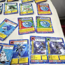Bandai Digimon CCG 1st Edition 80 Card Lot Agumon Gabumon Figures Holo 1999 - Image 2