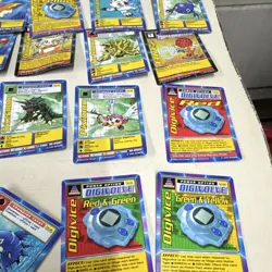 Bandai Digimon CCG 1st Edition 80 Card Lot Agumon Gabumon Figures Holo 1999 - Image 3