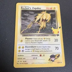 Rocket's Zapdos Pokemon TCG Celebrations Classic Set 15/132 Rare Holo Card - Image 1
