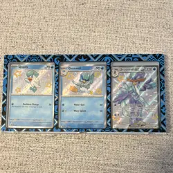 Pokemon TCG Quaxly, Quaxwell, Quaquaval ex Holo Card Lot Water Type 3 Cards - Image 1