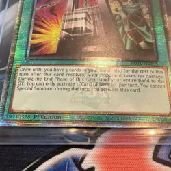RA03-EN265 Card of Demise Spell Quarter Century Secret Rare 1st Ed Holo Konami - Image 3