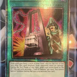 RA03-EN265 Card of Demise Spell Quarter Century Secret Rare 1st Ed Holo Konami - Image 5