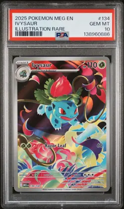 2025 POKEMON MEG EN-MEGA EVOLUTION ILLUSTRATION RARE #134 IVYSAUR PSA 10 - Image 1