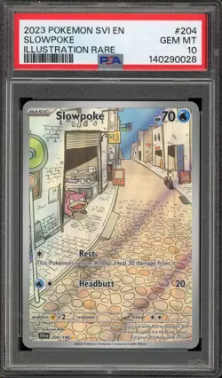 Pokemon Slowpoke Scarlet & Violet Illustration Rare #204 PSA 10 Gem Mint - Image 1