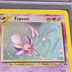 2001 Pokemon Neo Discovery Espeon Holo #1 PSA 7 - Image 2