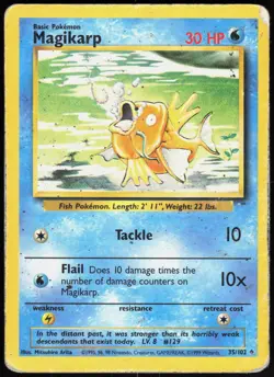 Base Set Unlimited Magikarp 35/102 Uncommon Pokemon DMG - Image 1