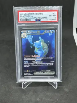 2023 POKEMON MEW EN-151 SPECIAL ILLUSTRATION RARE #200 BLASTOISE EX PSA 8 - Image 1