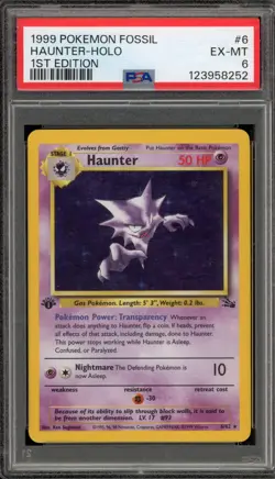 Pokemon Haunter Fossil 1st Edition Holo Rare #6 PSA 6 - Image 1